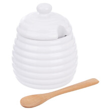Pot à miel avec cuillère, en porcelaine, WHITELINE, 340 ml