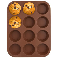 Moule à muffins en silicone marron SILLINIE