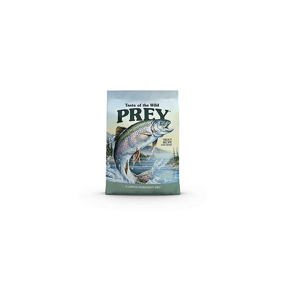 Taste of the Wild PREY Real Meat High Protein Trout Limited Ingredient Dry Dog Food Grain-Free Recipe Made with Real Spring-Fed Trout  and Includes Pr