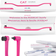 RYERCAT Dual Sided Cat Toothbrush - Kitten Toothbrush with Micro Head to fit into Cat/Kittens Mouth - Cat Dental Care Supplies - Pet Toothbrush for Ca