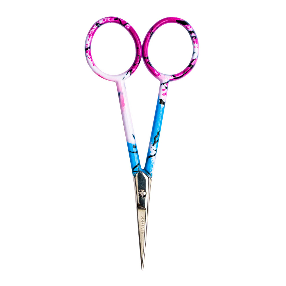 Singer 4    Forged Embroidery  Curved tip 402 Scissors  Pastel Print Handle