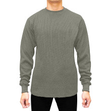 Camicia termica da uomo JMR Waffle pesante - 100% cotone a maniche lunghe - Da indossare come strato base o da sola - Calda e traspirante Verde v