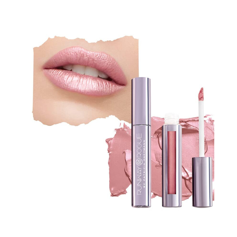 Runway Rogue Silk Glam Liquid Lipstick Long Wear Frosted Pale-Pink Lipstick Trophy Wife