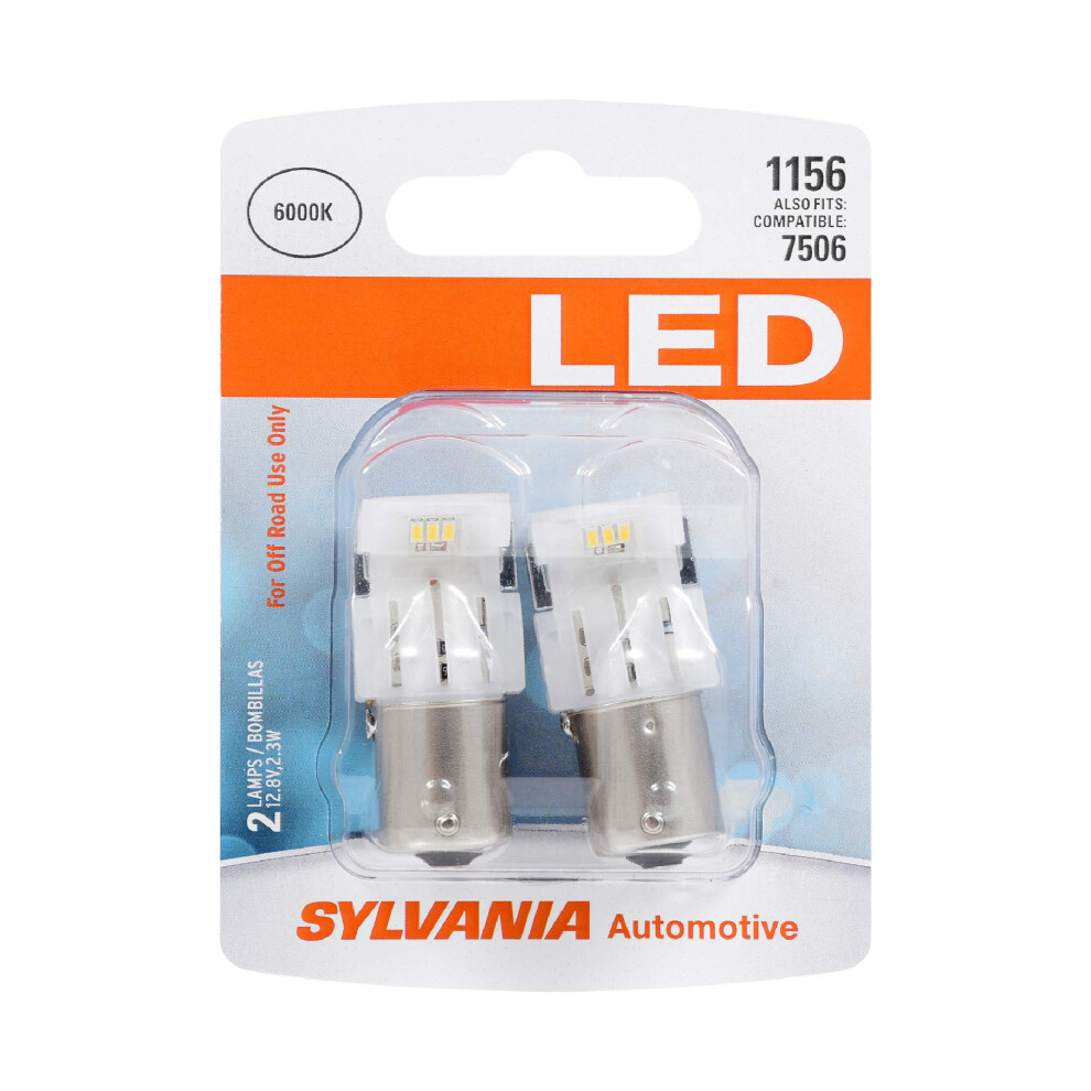 SYLVANIA - 1156 LED White Mini Bulb - Bright LED Bulbs  Ideal for Back Up  Daytime Running Light (DRL) and More (contains 2 Bulbs)