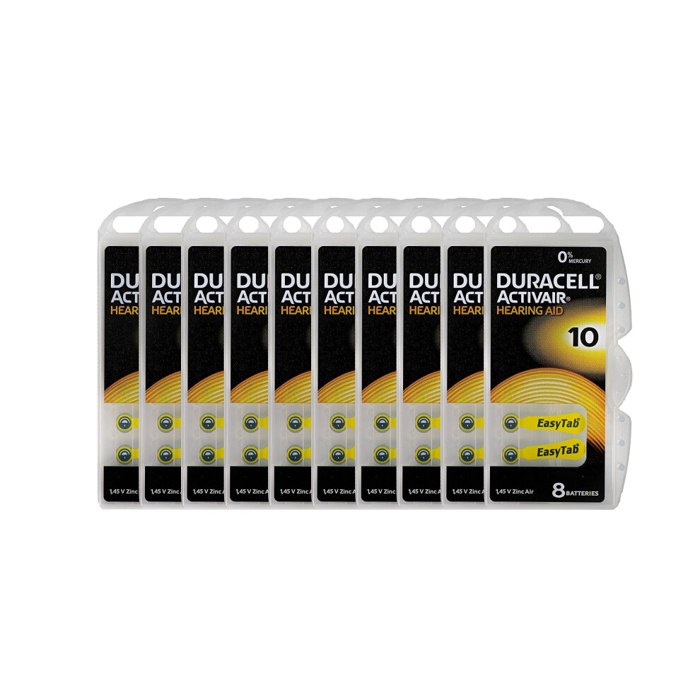 Duracell Activair Hearing Aid Batteries: Size 10 (80 Batteries)