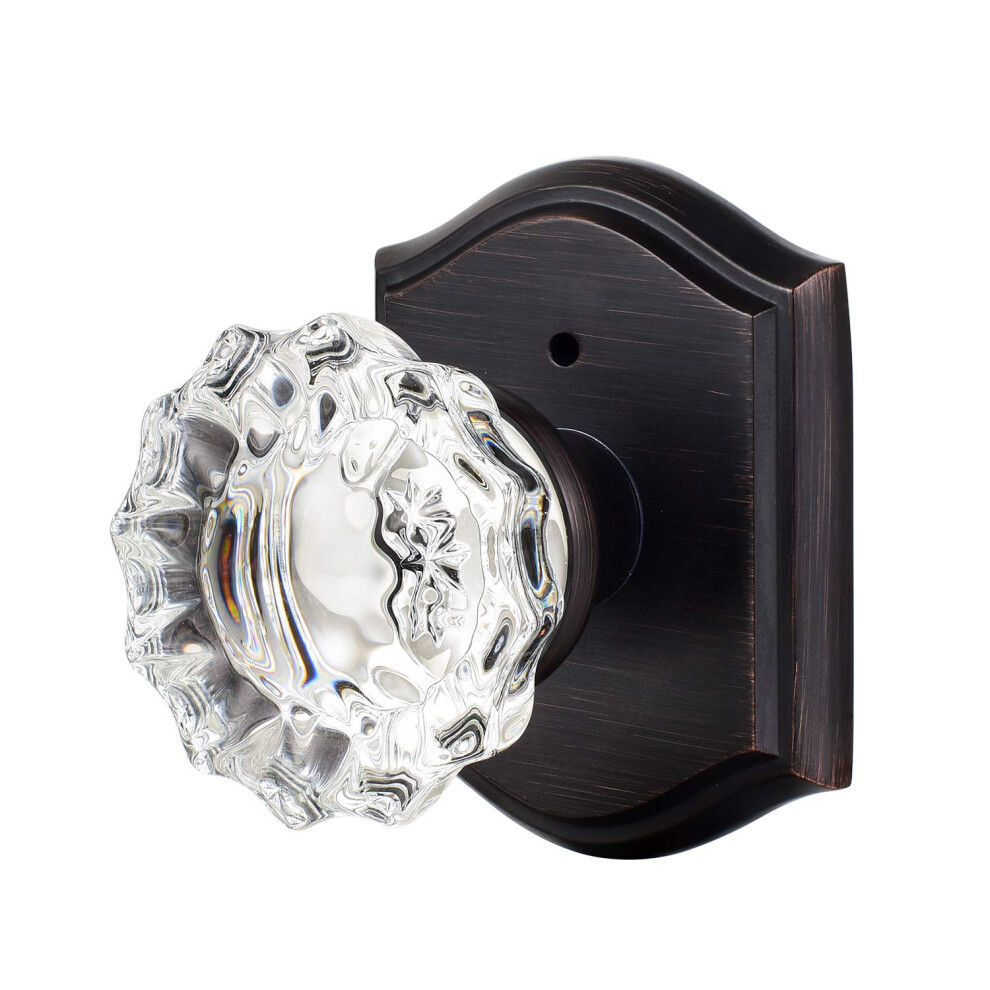 Clctk Crystal Glass Door Knobs Interior With Lock Vintage Privacy Door Knob For Bedroom Bathroom Oil Rubbed Bronze 653858022962