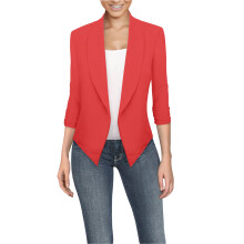 Hybrid & Company Cardigan leggero aperto sul davanti Classico blazer da lavoro con maniche arricciate da ufficio JK1133X Corallo 2X