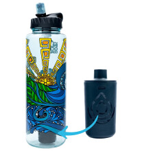 Epic Water Filters Nalgene OG Water Bottle with Filter, USA Made, BPA Free, Removes 99.99% Tap Water Contaminants, Forever Chemicals, IOC Art, 48 oz