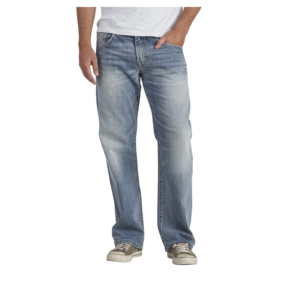 Silver Jeans Co. Pnsk Dny Gordie Relaxed Fit S Rovnmi Nohama Light Wash Indigo 33W X 32L-image