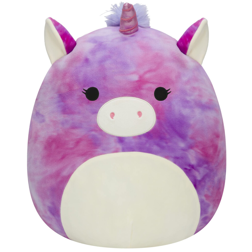 Squishmallows 14-Inch Purple and Pink Tie Dye Unicorn with White Belly and Purple Mane Plush - Add Lola to Your Squad  Ultrasoft Stuffed Animal Large