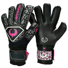 Renegade gK Triton Frenzy goalie gloves with Pro Fingersaves 353mm Super grip 4mm Duratek Black Pink Soccer goalkeeper gloves (Size 5 Kids Boys
