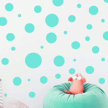 Pegatinas de pared de lunares, pegatinas decorativas de pared, pegatinas de vinilo con puntos circulares para habitaciσn (menta)
