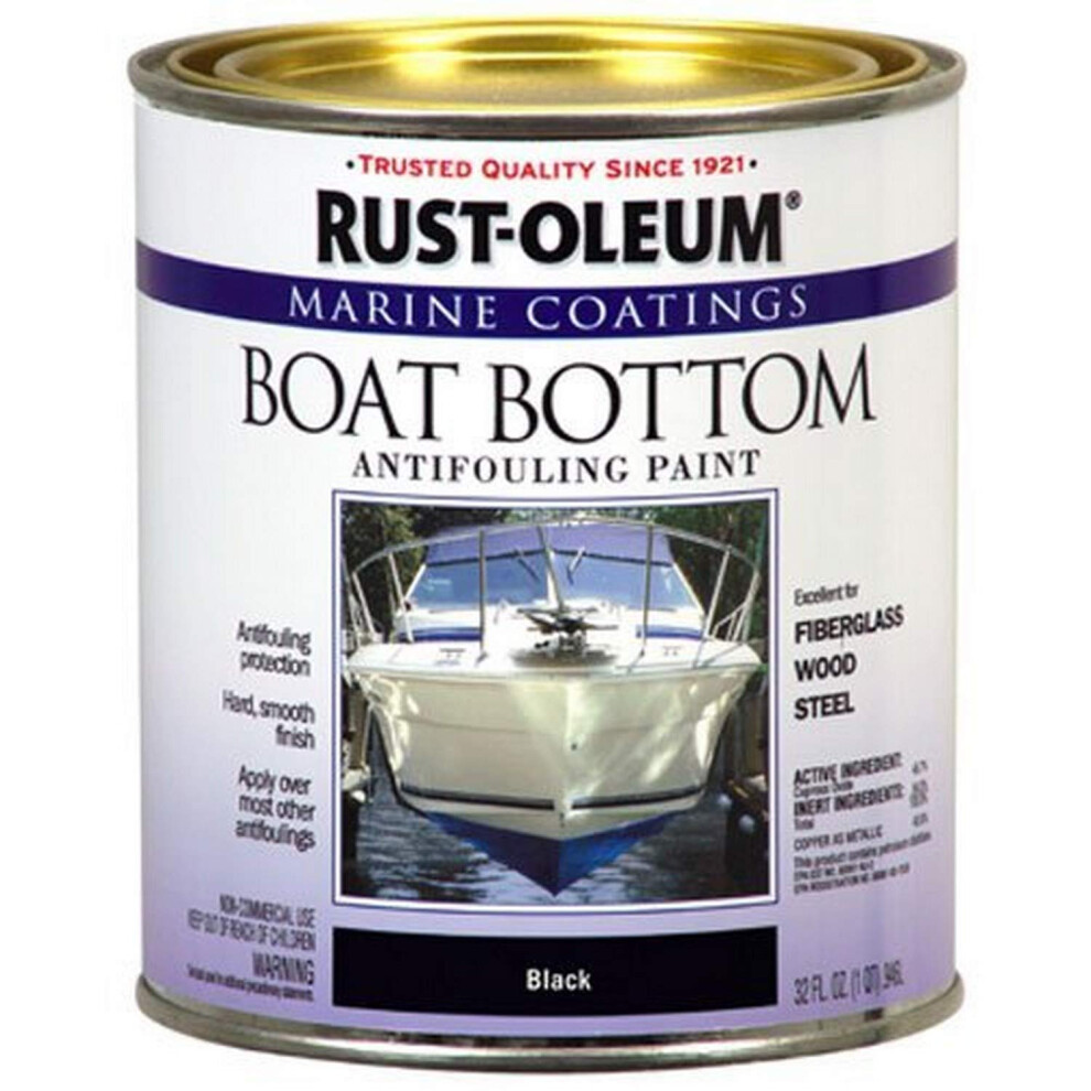 Rust-Oleum Available 207012 Marine Flat Boat Bottom Antifouling Enamel Paint  1-Quart  Black  (Pack of 1)  32 Fl Oz