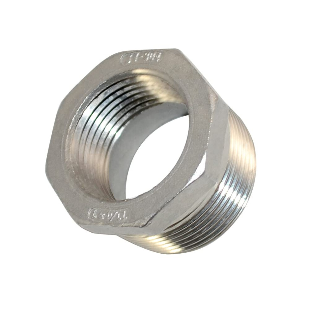 1-1/4"" Male x 1"" Female Thread Reducer Bushing Pipe Fitting  Adapter  Stainless steel SS 304 NPT