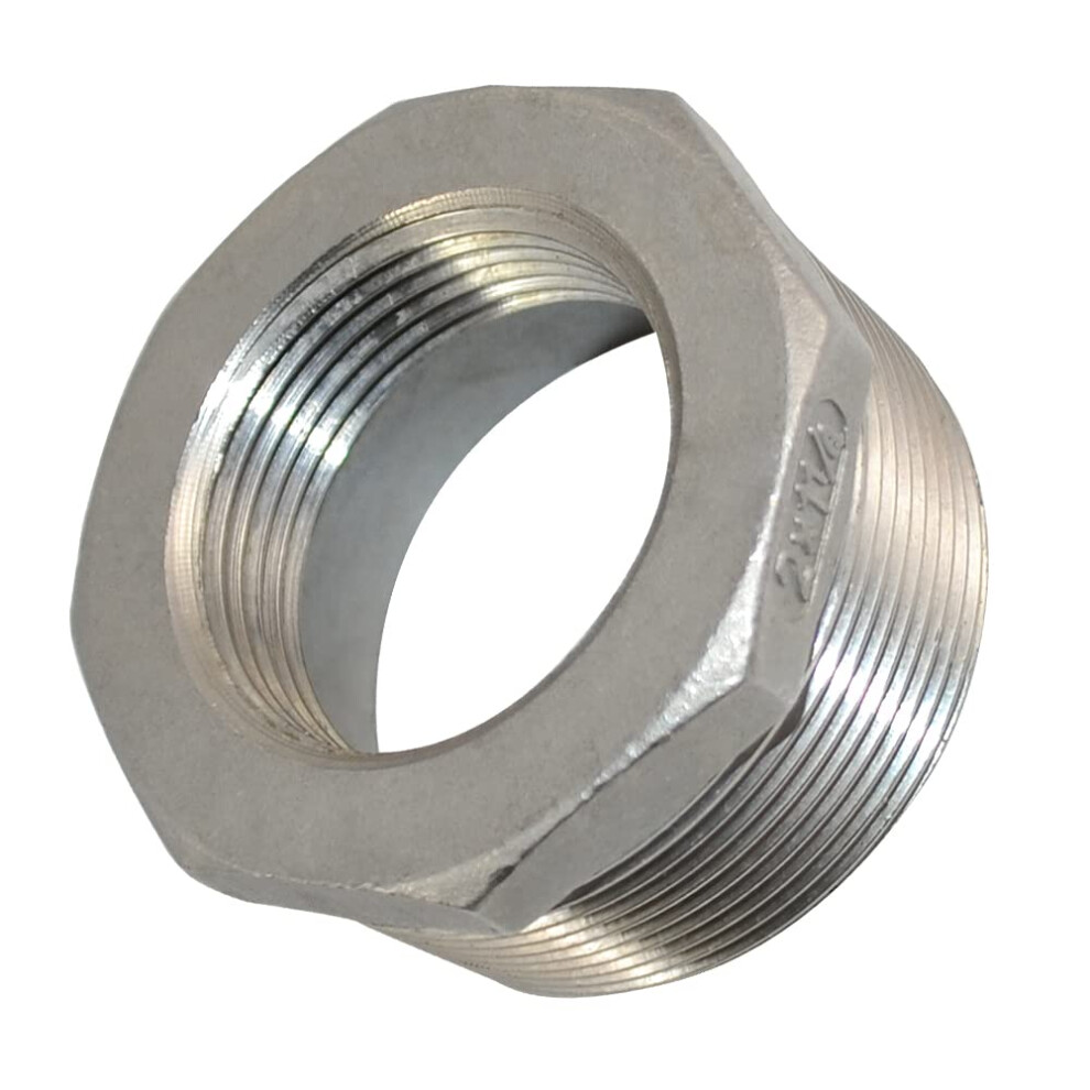 2"" Male x 1-1/4"" Female Thread Reducer Bushing Pipe Fitting  Adapter  Stainless steel SS 304 NPT (2"" Male x 1-1/4"" Female)