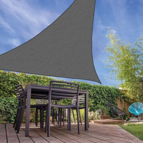 Ambiance ProGarden Tela de sombra triangular Gris oscuro 3,6x3,6x3,6 m 1
