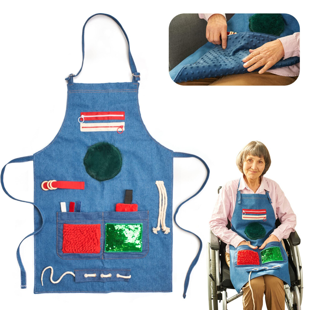 Odoxia Fidget Apron For Elderly | Fidget Blanket For Dementia | Dementia Products For Elderly | Gift And Activities For Seniors With Alzheimer