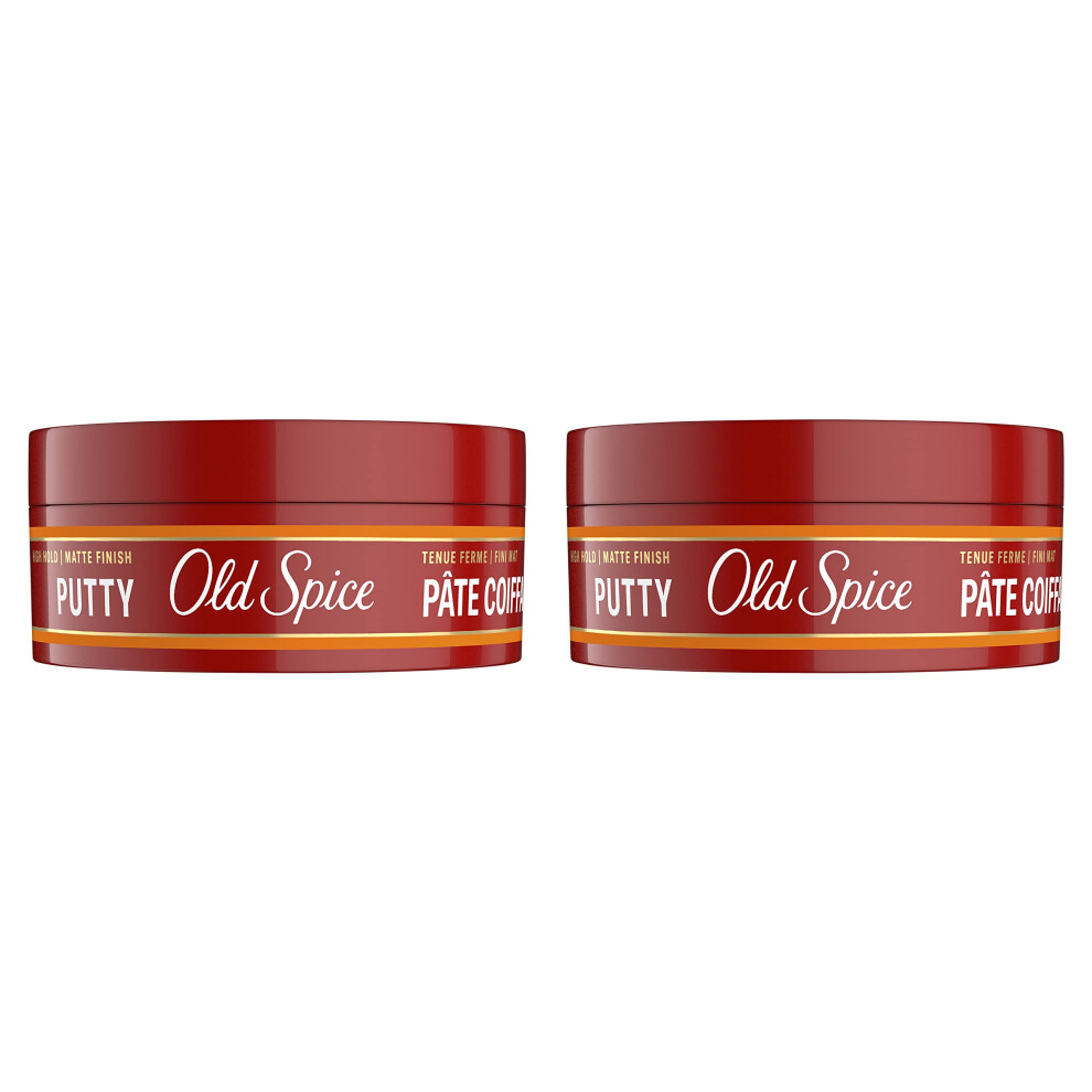 Old Spice Hair Styling Putty for Men  High Hold Matte Finish  2.22 Oz Each  Twin Pack  NEW Formula