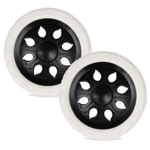 Auswechselbare schwarze Räder 16 cm für Einkaufswagen, 2er-Pack