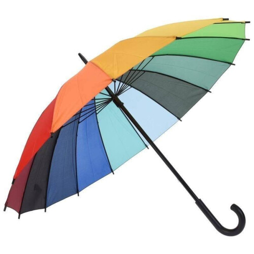 Robuster Regenschirm mit Regenbogen-Design für jedes Wetter