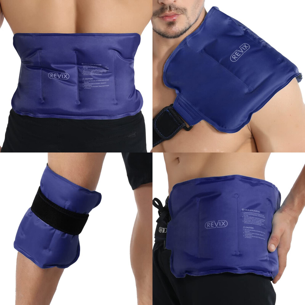 Revix Ice Pack For Injuries Reusable Gel For Lower Back Pain Relief Cold Packs For Back Shoulder Hip Wrap Around Entire Knee Cold Compress Reduce