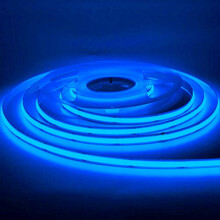 384Led/m 16.4ft COB Flexible LED Strip Light DC12V/24V Bendable Tape (24V Blue)