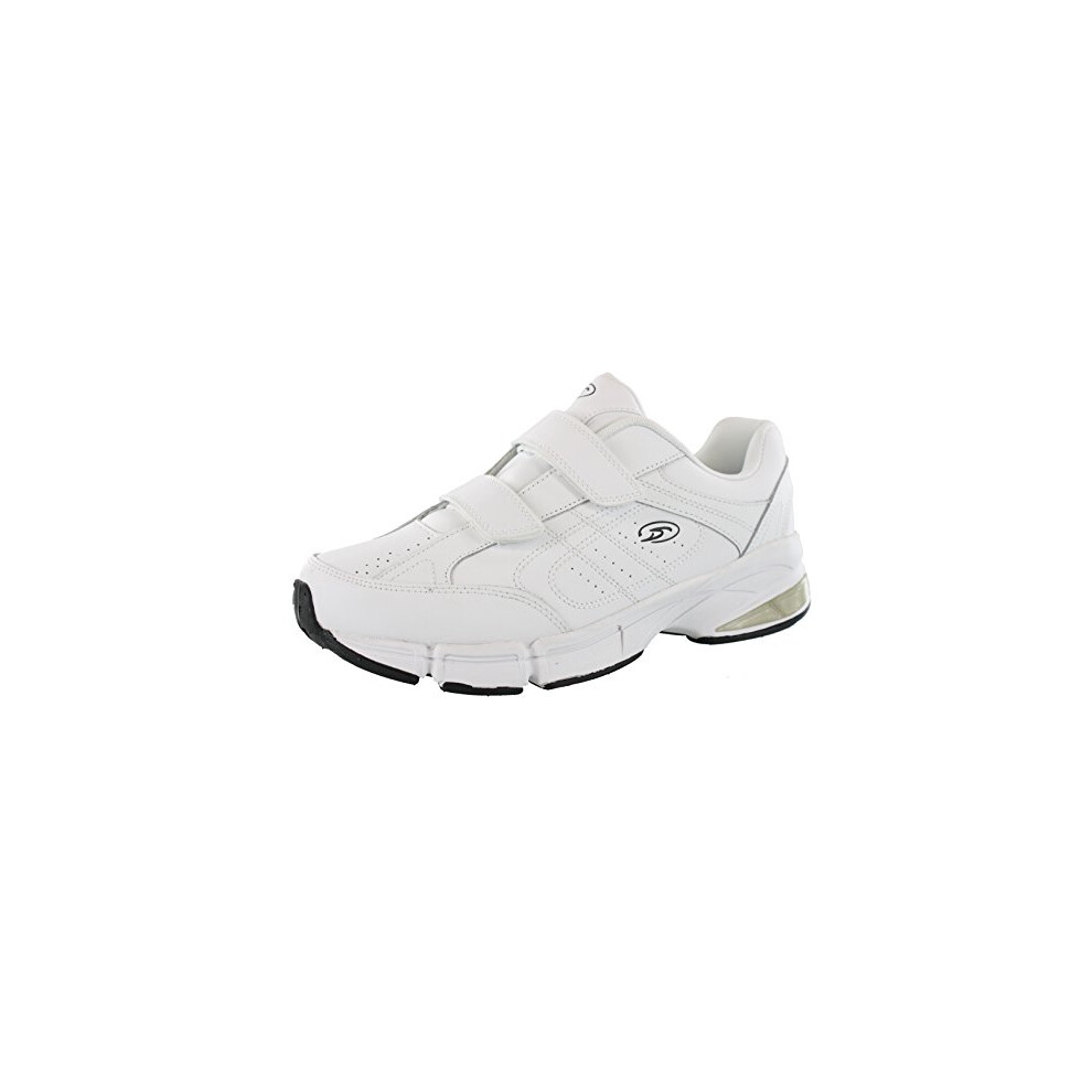 Dr.Scholls Men's Omega Light Weight Dual Strap Closure Sneaker Wide Width  White  11.5 Wide