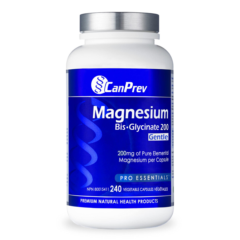 CanPrev - Magnesium Bis-Glycinate 200 mg 240 Veggie Capsules - Muscle Health  Bone Health and Cramp - Magnesium Biglycinate 200mg - 3rd Party Tested -