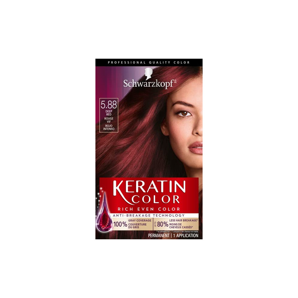 Schwarzkopf Keratin Color Permanent Hair Color Cream  5.88 Deep Red