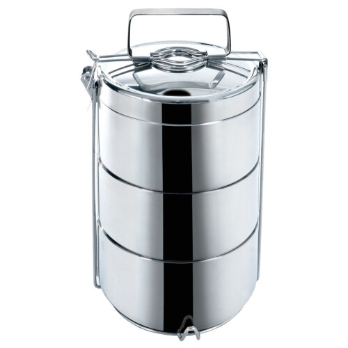Thermos-Essensbox aus Edelstahl mit drei Behältern