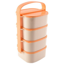 Praktische Lunchbox mit vier Behältern und Tragegriff