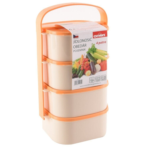 Praktische Lunchbox mit vier Behältern und Tragegriff 1