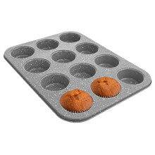 12er-Muffinform: Antihaftbeschichtung, spülmaschinenfest, minimaler Fettgehalt