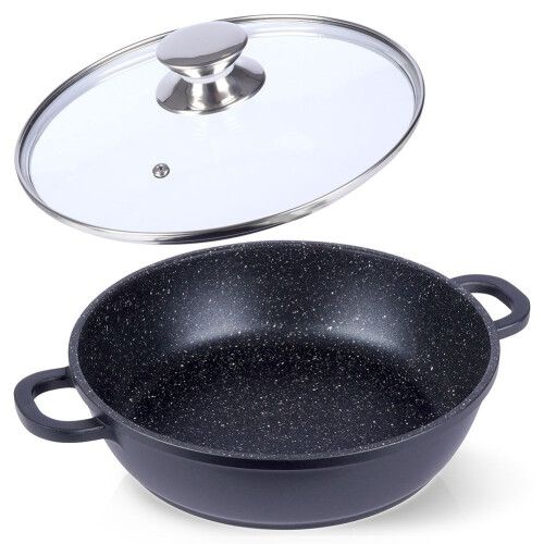 Sartén de granito con tapa de cristal GRANDE 24 cm