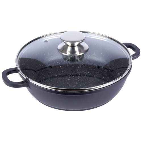 Sartén de granito con tapa de cristal GRANDE 24 cm 2