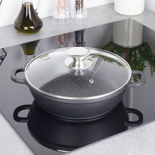 Sartén de granito con tapa de cristal GRANDE 24 cm 1