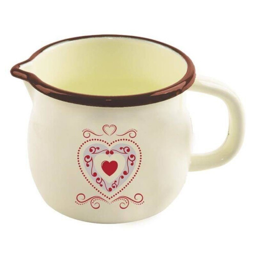 Traditioneller Becher aus Stahlemaille, 12 cm Durchmesser