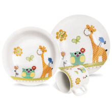 Kinder-Frühstücksset mit bezaubernden Tiermotiven, spülmaschinenfest