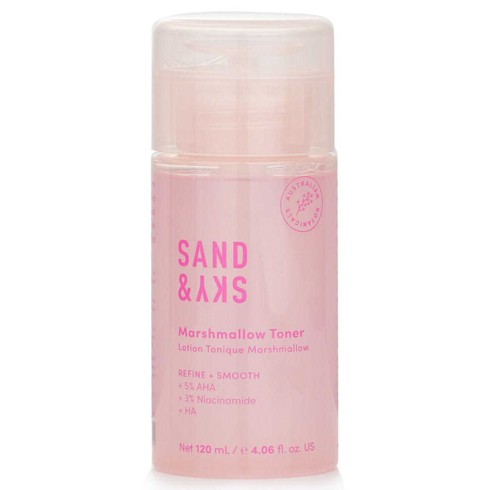 Sand & Sky Marshmallow Niacinamide Brightening Toner With Aha Bha Hyaluronic Acid & Marshmallow Root Extract | Gentle Facial Toner To Minimize