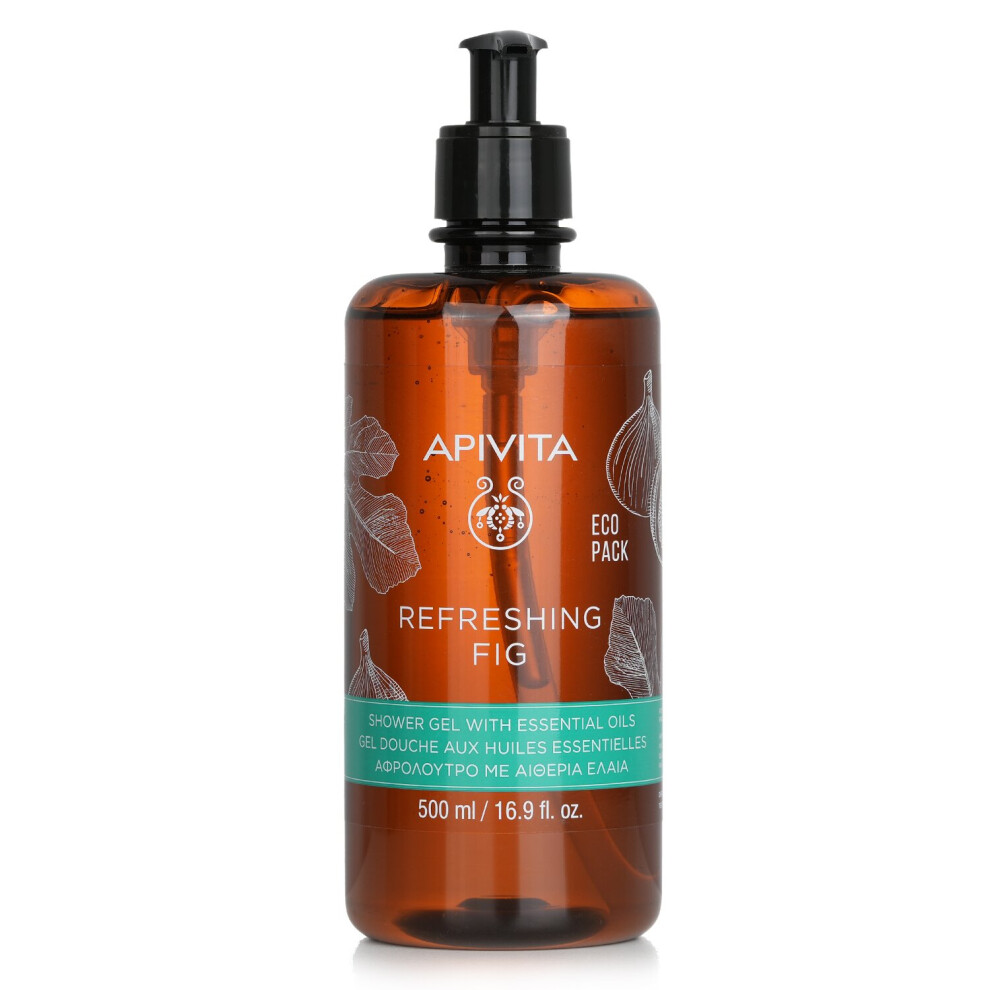 Apivita - Refreshing Fig Shower Gel With Essential Oils - Ecopack 07377 - 500Ml/16.9Oz