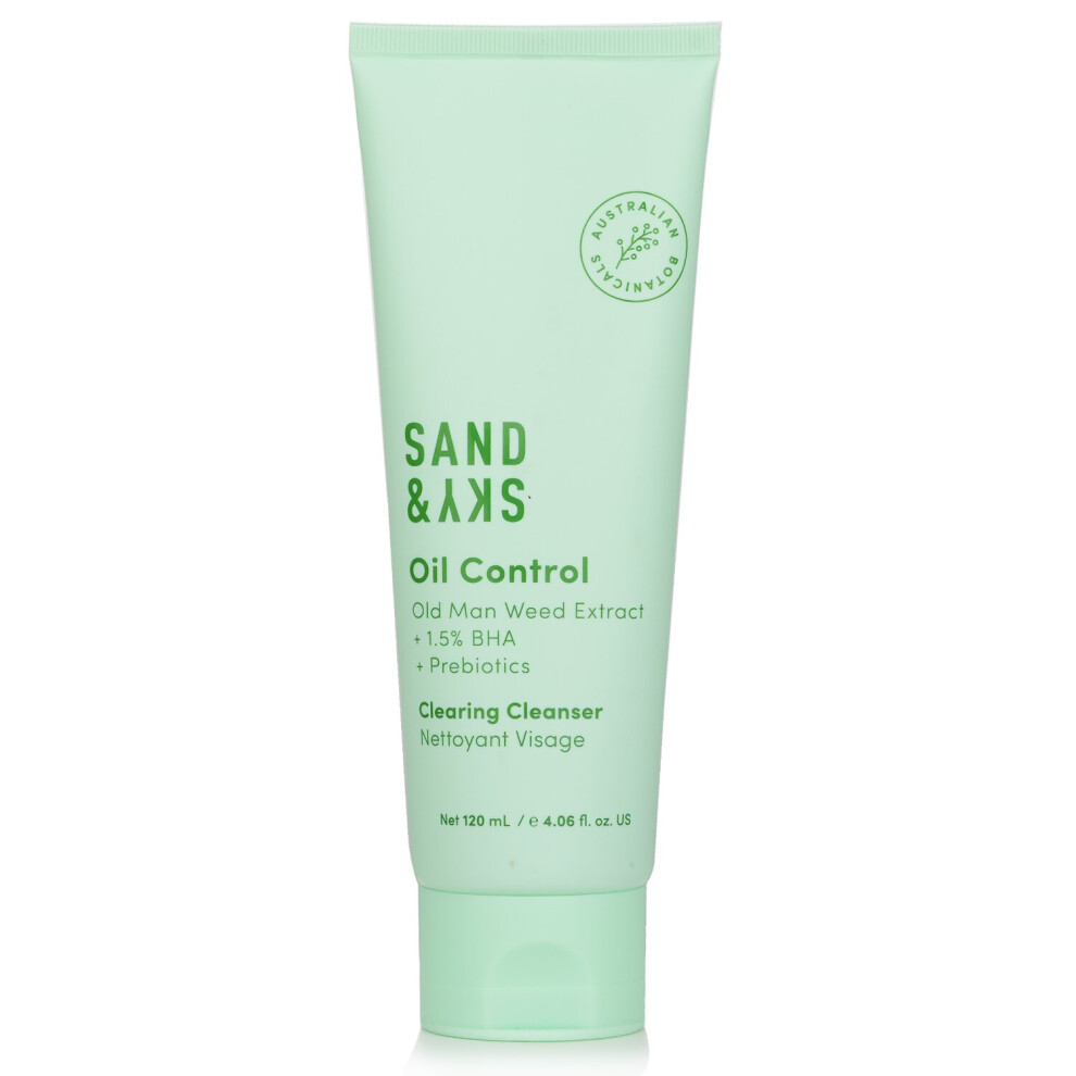 Sand & Sky Oil Control Gentle Face Cleanser With Aha & Bha - Ph-Balanced Blemish Cleanser Reduces Redness For Oily Skin & Breakouts 4.2 Fl Oz