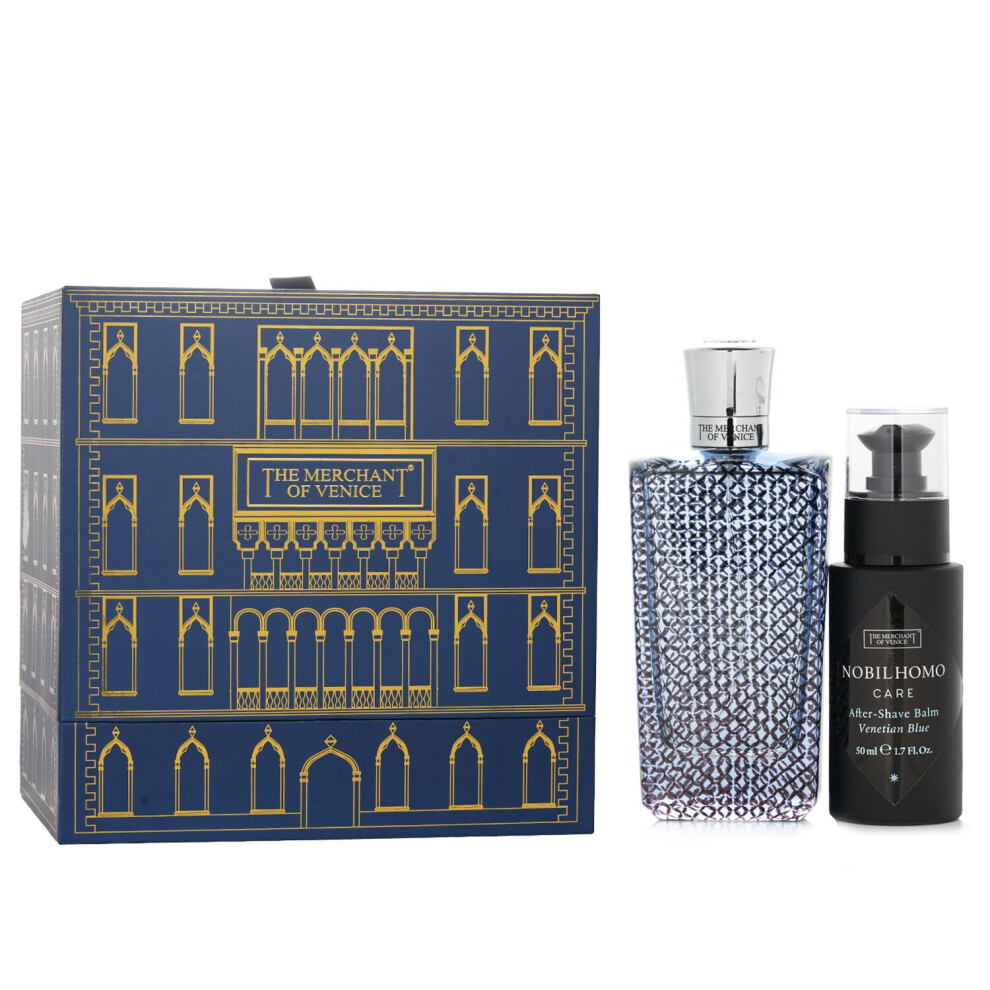 The Merchant Of Venice - Venetian Blue Coffret: Eau De Parfum Spray 100ml/3.4oz + After Shave 50ml/1.7oz - 2pcs