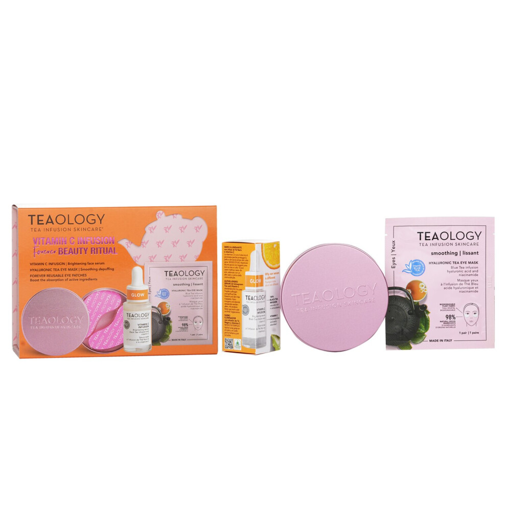 Teaology - Vitamin C Infusion Forever Beauty Ritual Set: Vitamin C Serum 15Ml + Eye Mask + Reusable Silicone Eye Patches 505624 - 3Pcs