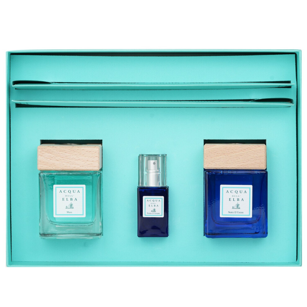 Acqua Dell'Elba - Scatola Regalo Home Scent Coffret: Mare 100ml+Notte D'estate 100ml+Room Spray - Notte D'estate 537158 - 3pcs-image-OPC-PFSPWDR-NEW