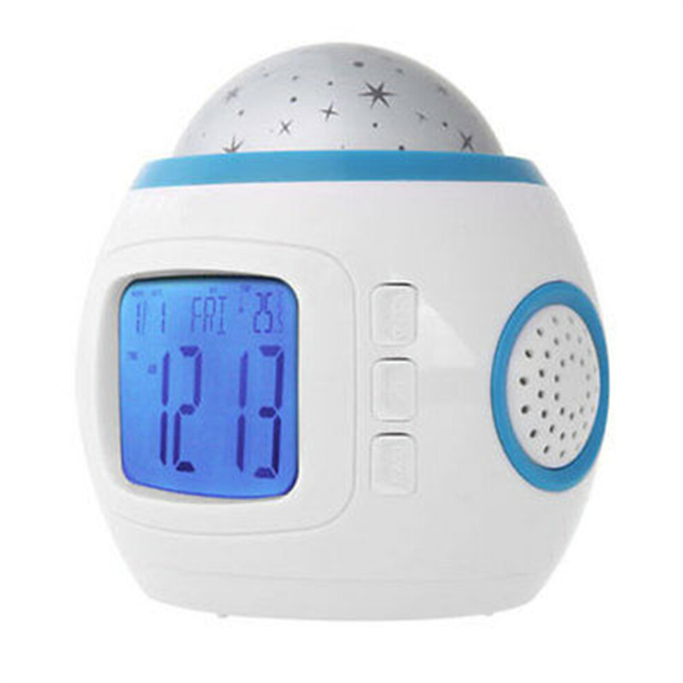 Music Star Projection Clock with Calendar & Thermometer