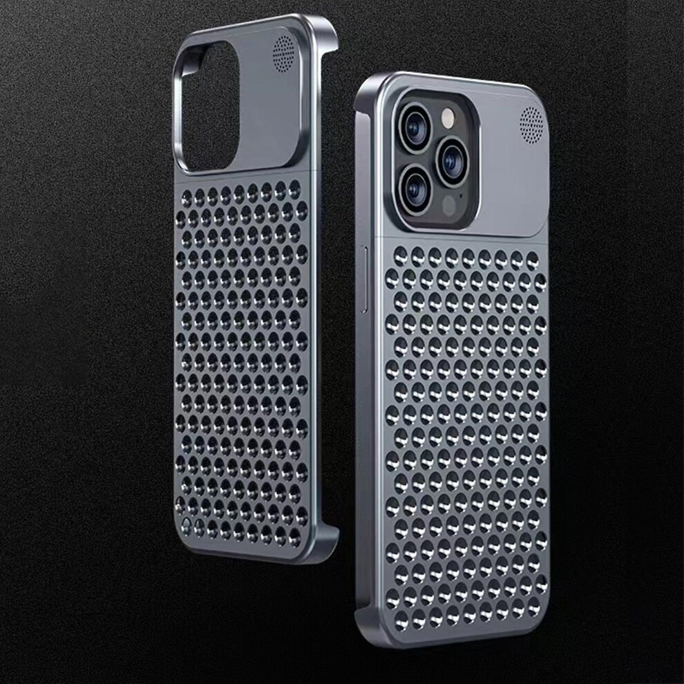 (Black) Aromatherapy Phone Case, Aluminum Alloy Anti-Fall Heat Dissipation Bezel Slim Case For Iphone 15 Pro Max/ 15 Ultra Black 7364070893140