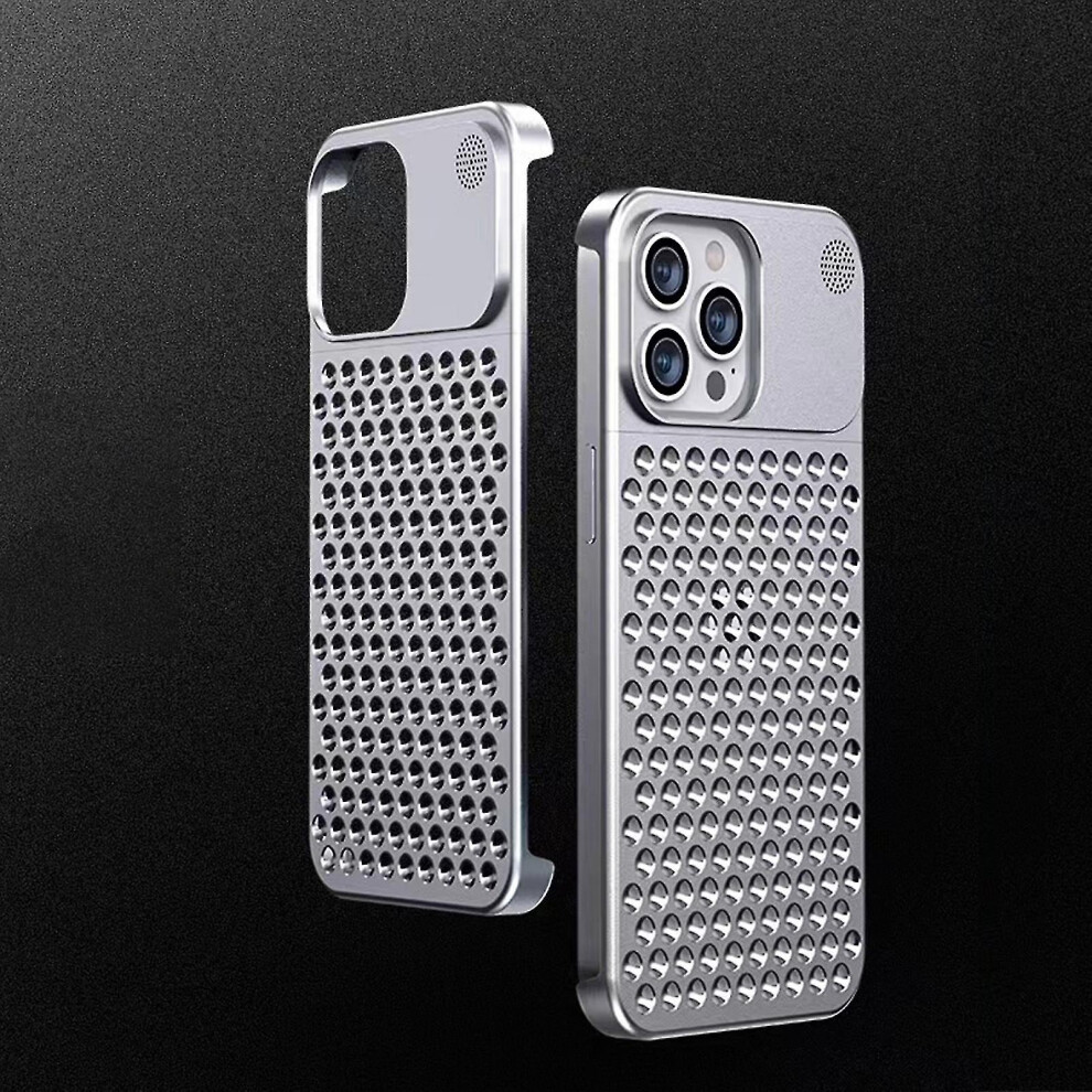 (Silver) Aromatherapy Phone Case, Aluminum Alloy Anti-Fall Heat Dissipation Bezel Slim Case For Iphone 15 Pro Max/ 15 Ultra Silver 7364070893157