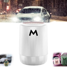 (White) Vehicle Microwave Molecular Deicing Instrument,portable Vehicle-mounted Microwave Powerful Deicer, Solid Aromatherapy Deicing Cup