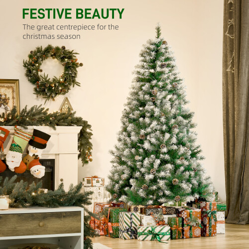 Homcom HOMCOM 6FT Artificial Christmas Tree Xmas Indoor Decoration, Automatic Open 2