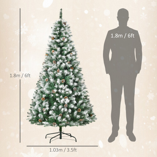 Homcom HOMCOM 6FT Artificial Christmas Tree Xmas Indoor Decoration, Automatic Open 1